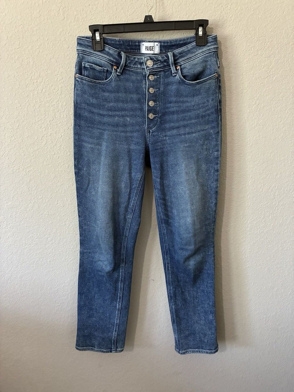 Paige Cindy Jeans Womens Size 27 Blue Denim Button Fly Straight Leg